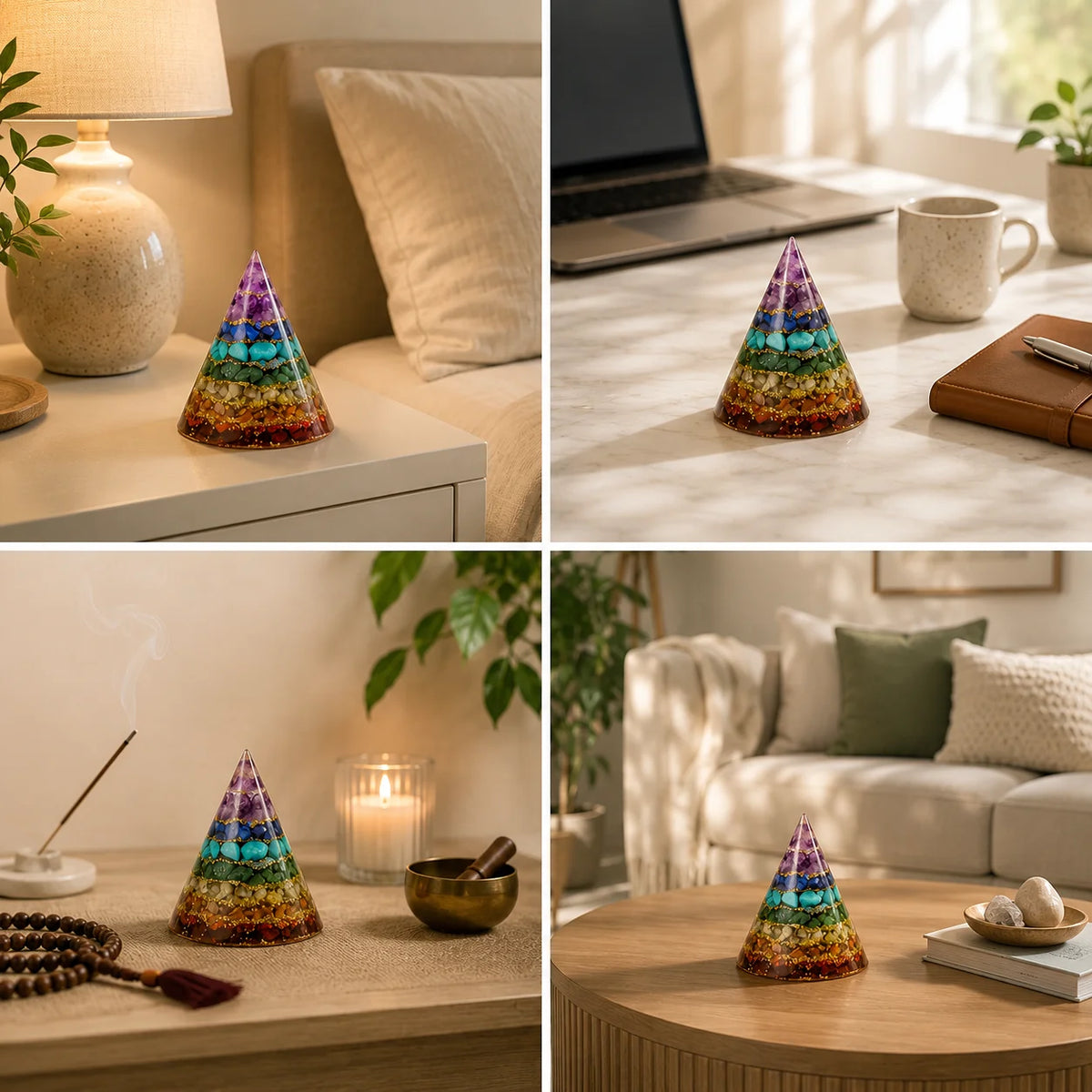 7 Chakra Conical Pyramid