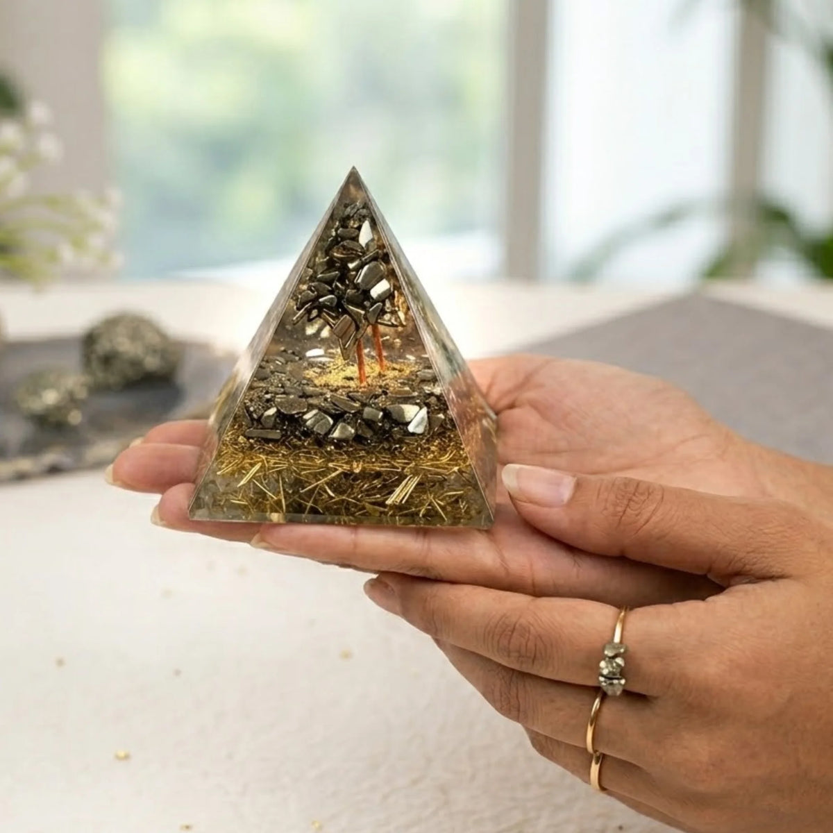 Pyrite Tree Pyramid Energized Crystal Vastu Pyramid