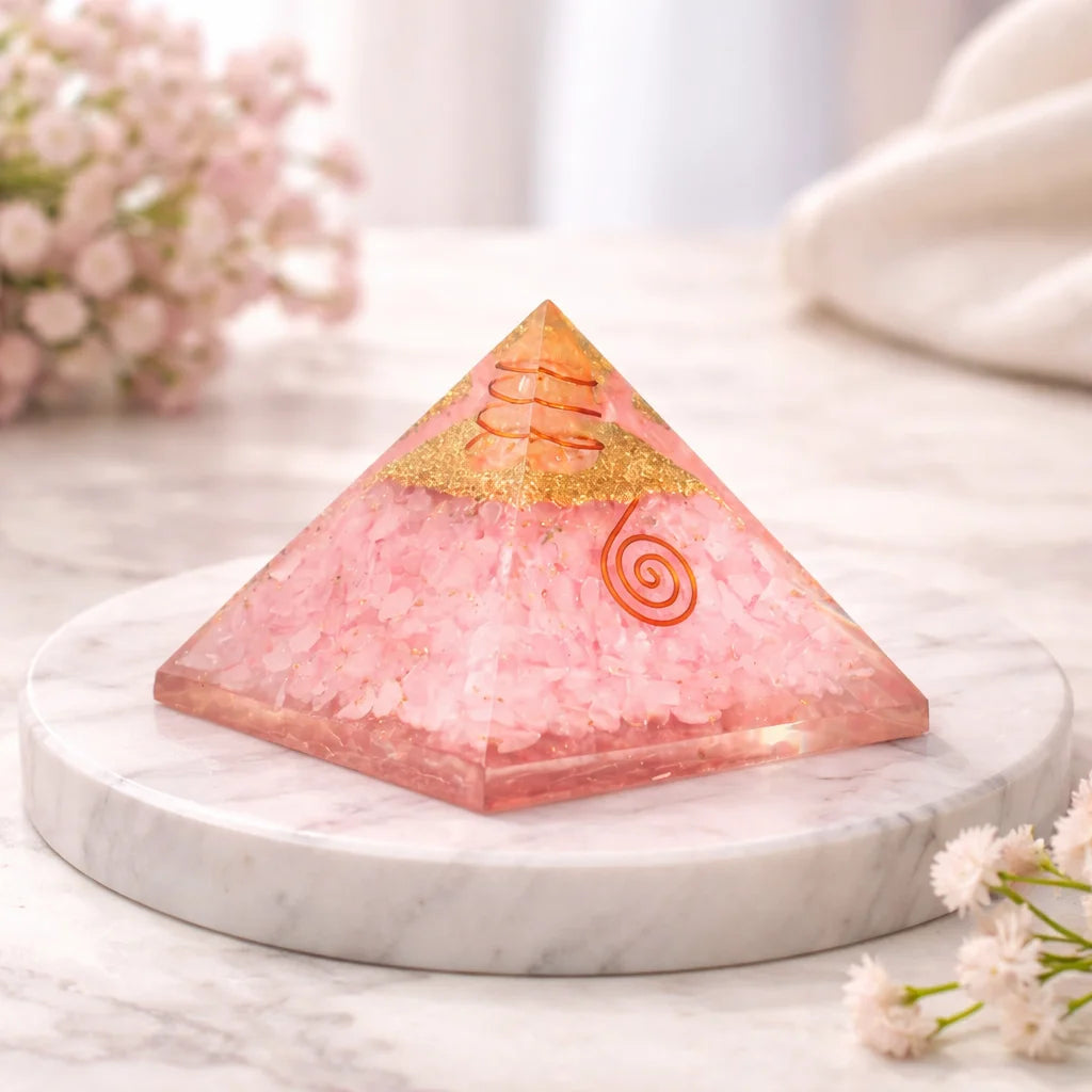 Rose Quartz Pyramid for Love & Attraction