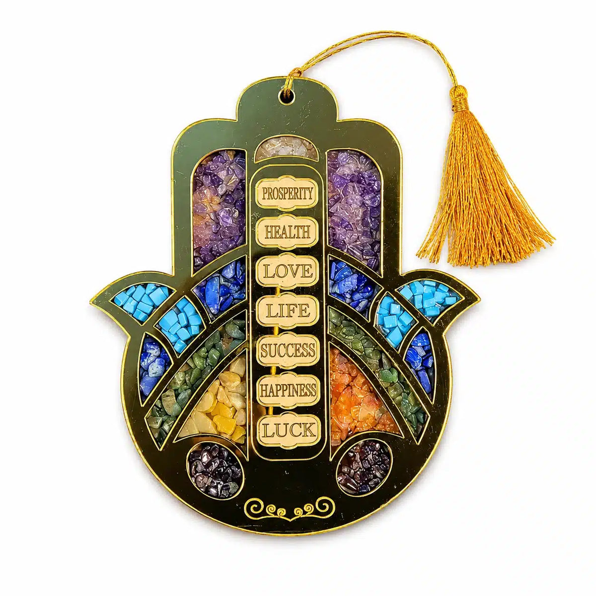 7 Chakra Hamsa Hand Hanging