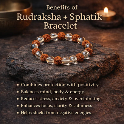 Rudraksha Sphatik Bracelet