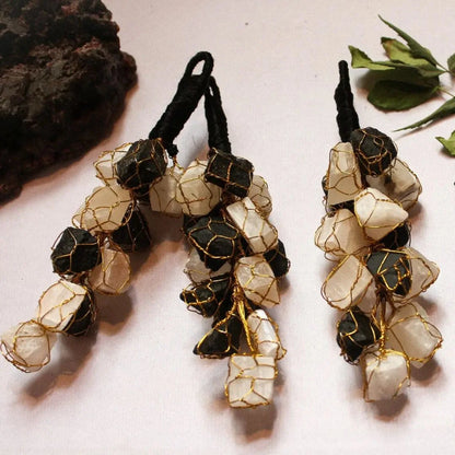 Black Tourmaline and Selenite Hanging for Protection