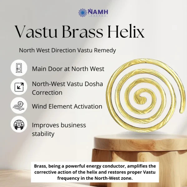 Brass Helix Vastu Remedy for North-West (Vayavya Kon) Vastu Dosh Nivaran