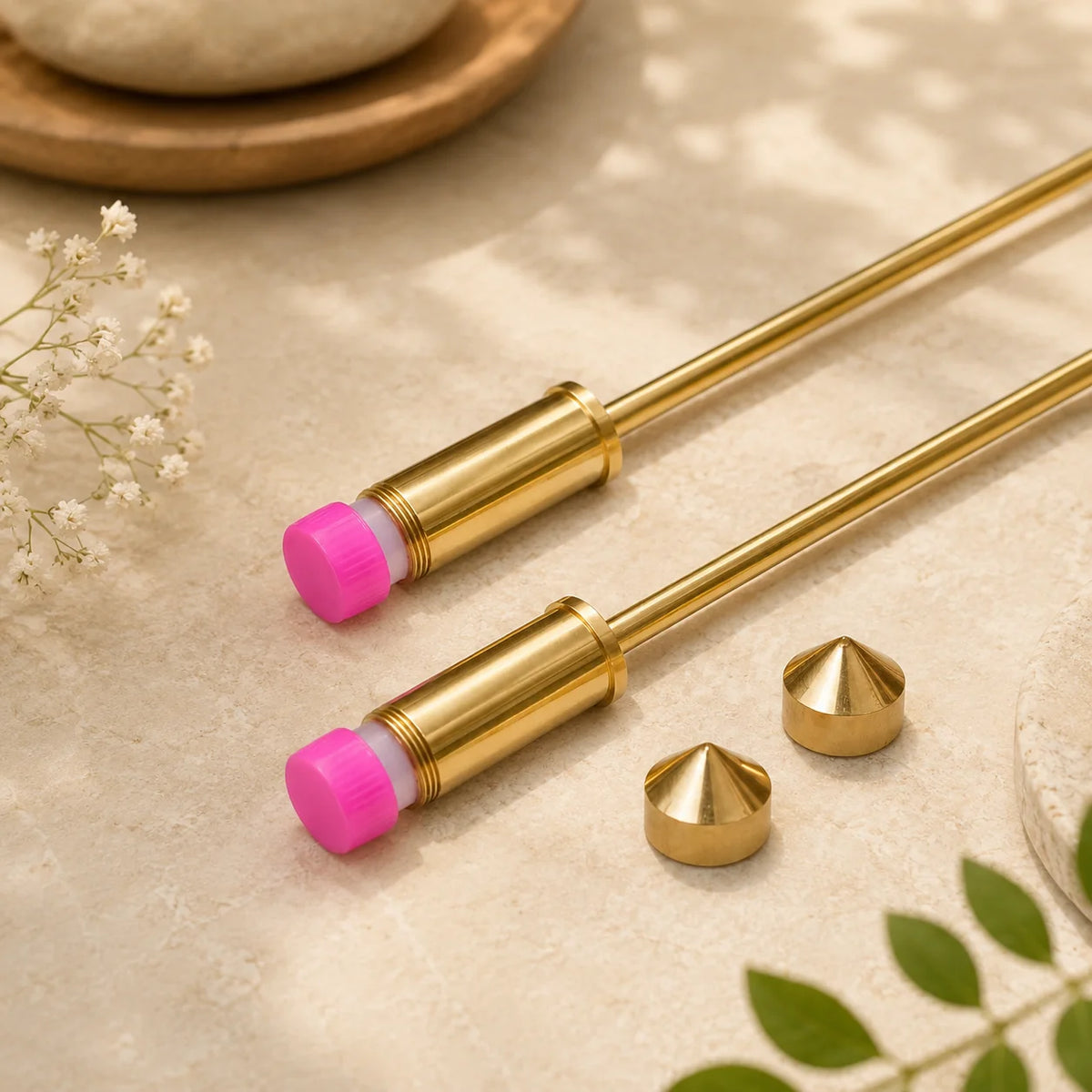 Brass Dowsing Rods Pair with Plastic Handle
