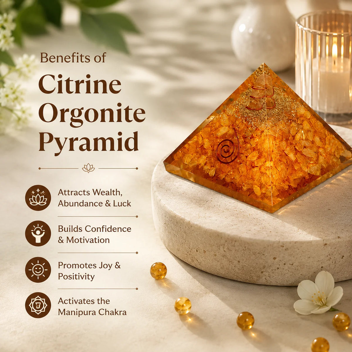 Citrine Pyramid (Vyapar Vridhi Pyramid)