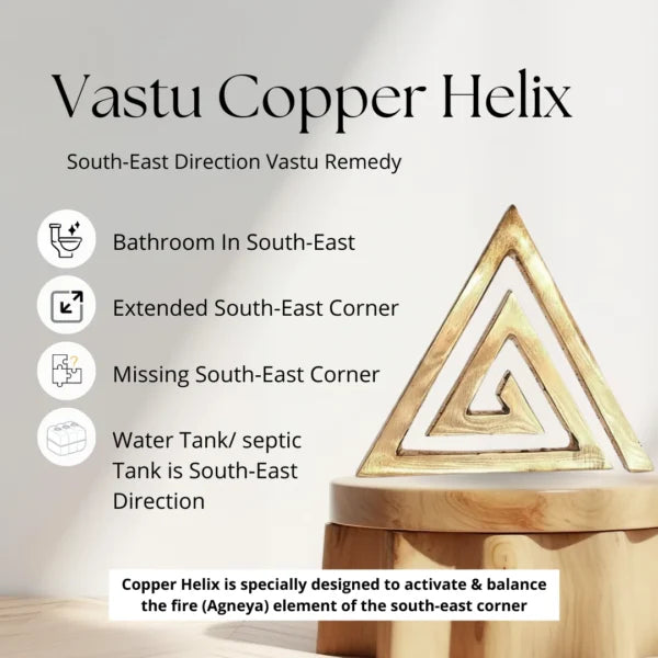Copper Helix Vastu Helix for South East Direction Vastu Dosh - 4 Inch