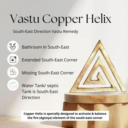 Copper Helix Vastu Helix for South East Direction Vastu Dosh - 4 Inch