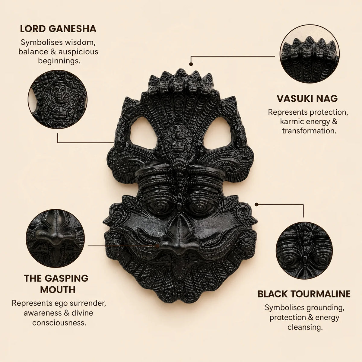 Kirtimukha Black Tourmaline Protection Kavach
