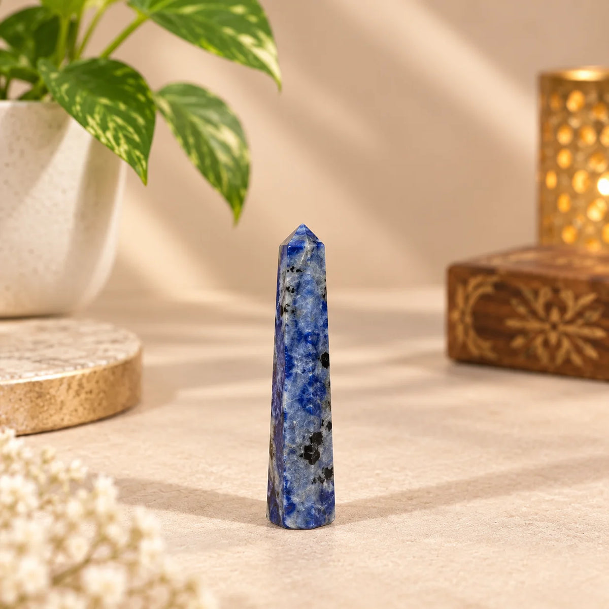 Natural Lapis Lazuli Crystal Tower