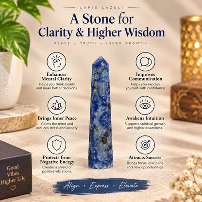 Natural Lapis Lazuli Crystal Tower