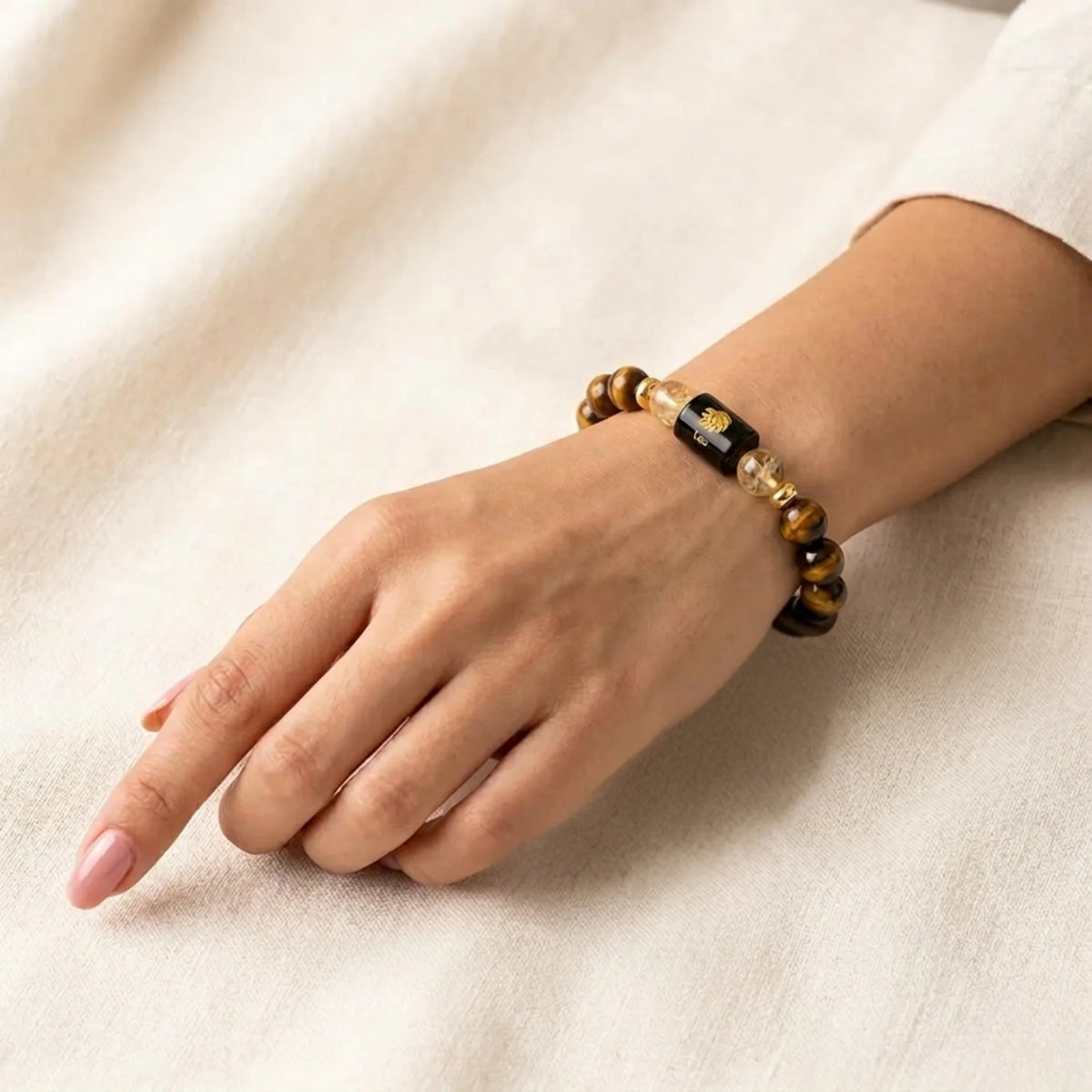 Leo Zodiac Bracelet (सिंह राशि) – Tiger Eye & Citrine Bracelet