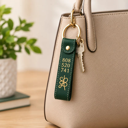 Leather Zibu Number & Symbol Keychain