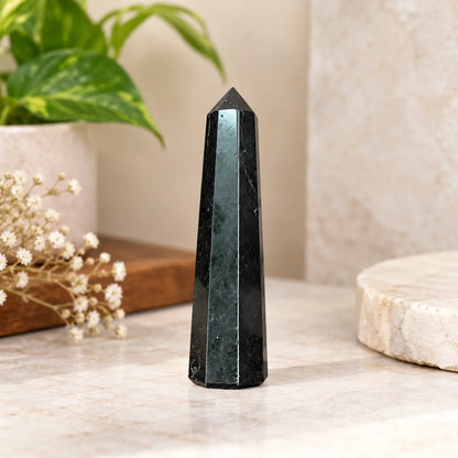 Natural Black Tourmaline Tower Crystal