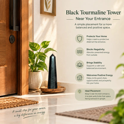 Natural Black Tourmaline Tower Crystal