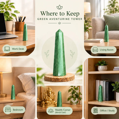 Natural Green Aventurine Tower