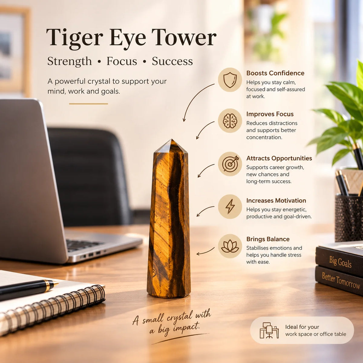 Natural Tiger Eye Tower