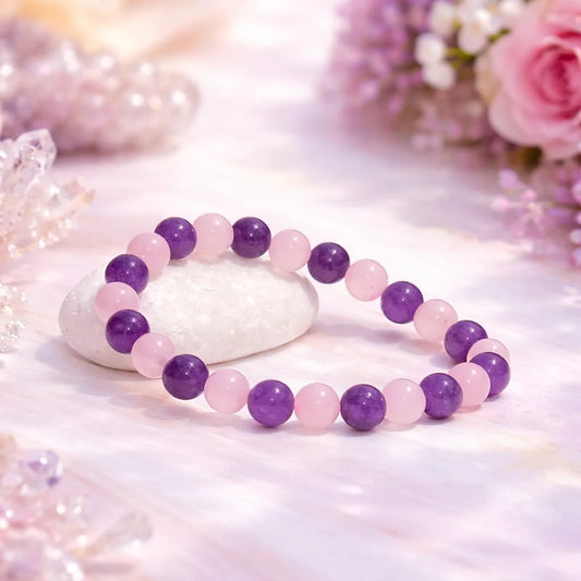Amethyst and Rose Quartz Bracelet