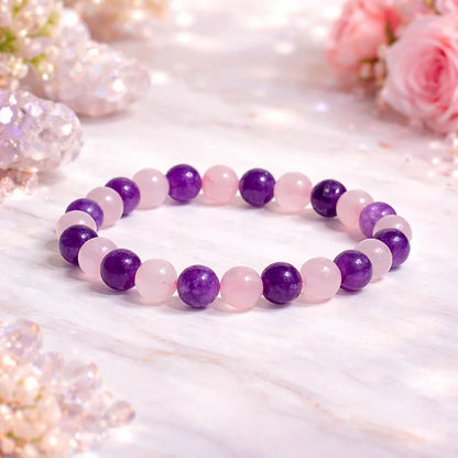 Amethyst and Rose Quartz Bracelet