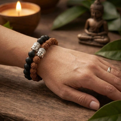 Rudraksha & Karungali Bracelet Combo