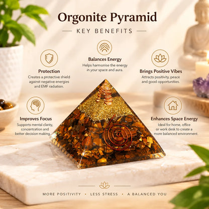 Tiger Eye Orgonite Pyramid