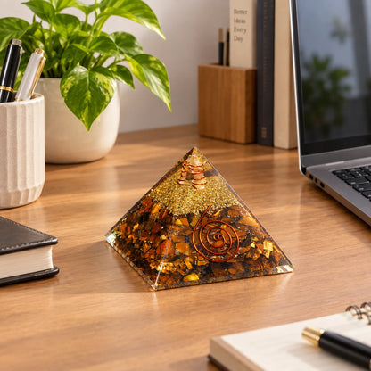 Tiger Eye Orgonite Pyramid