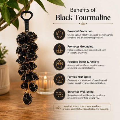 Black Tourmaline Hanging for Protection & Grounding