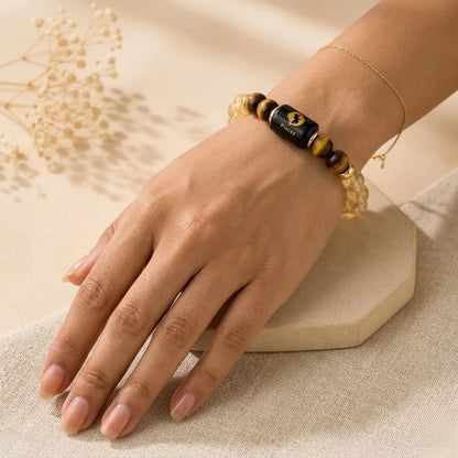 Pisces Zodiac Bracelet (मीन राशि) – Citrine & Tiger Eye Bracelet