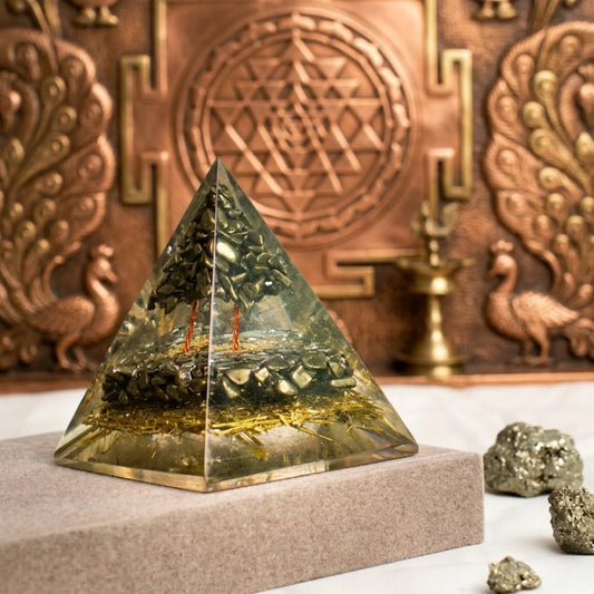 Pyrite Tree Pyramid Energized Crystal Vastu Pyramid