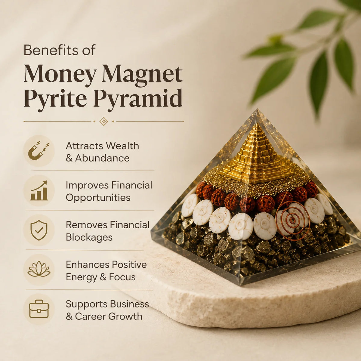 Money Magnet Pyrite Pyramid