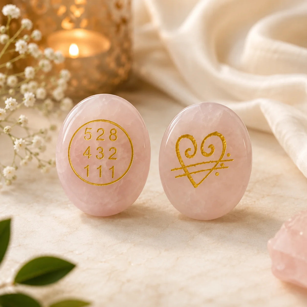 Rose Quartz Zibu Coin | For Emotional Healing & Attracts Love