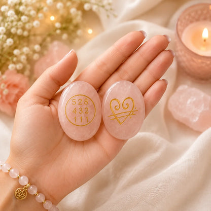 Rose Quartz Zibu Coin | For Emotional Healing & Attracts Love