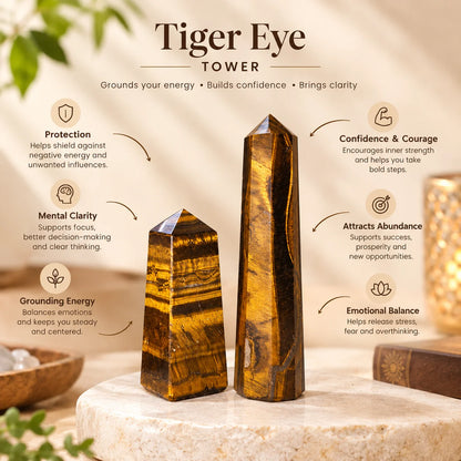 Natural Tiger Eye Tower
